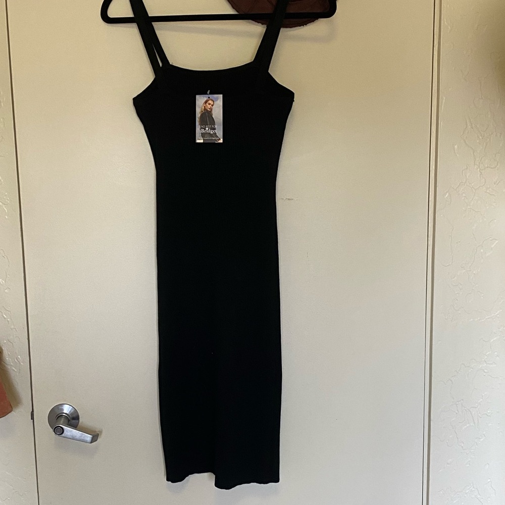 No rest for bridget knee length super stretchy fitted black dress
